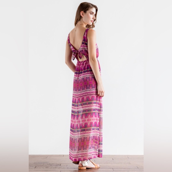 ⚡️Last Days! Francesca's Blue Rain Maxi Dress L - Picture 2 of 12